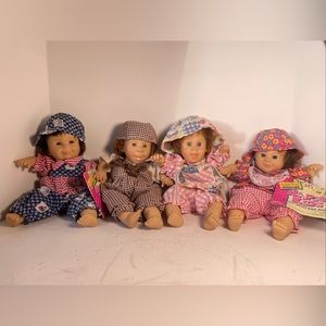 GIGO Gi-Go Toys My Pals Bean Bag Kids 1997  Baby Dolls 8" Expressions Lot of 4